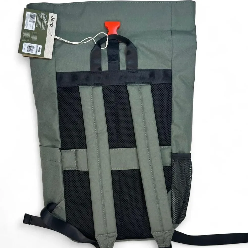 Jeep Roll Top Backpack Travel School New Army Green Gift